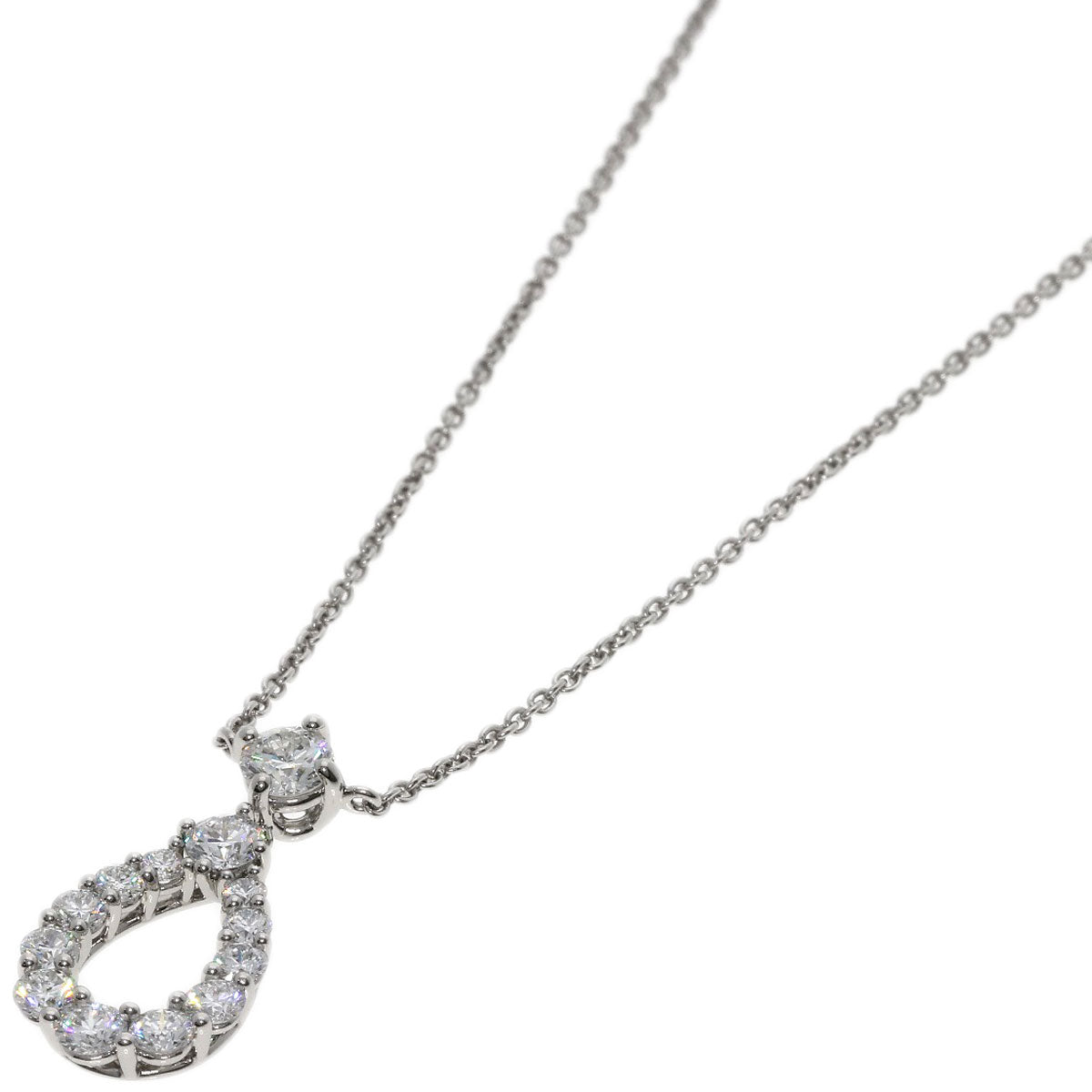 HARRY WINSTON ハリーウィンストン ループ ミディアム ダイヤモンド ネックレス PT950 レディース 中古