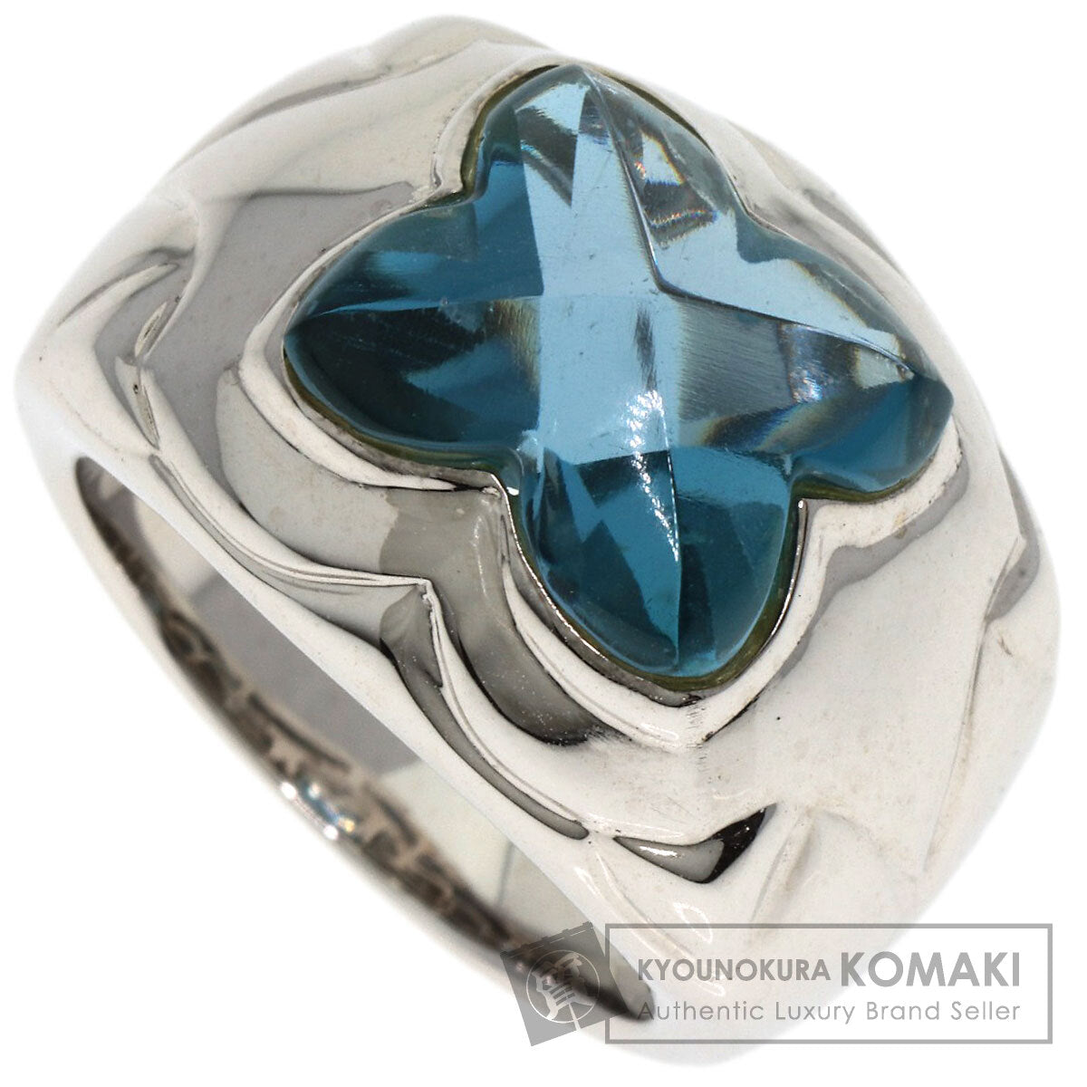 SELECT JEWELRY セレクトジュエリー ブルートパーズ ダイヤモンド リング・指輪 K18WG レディース 中古