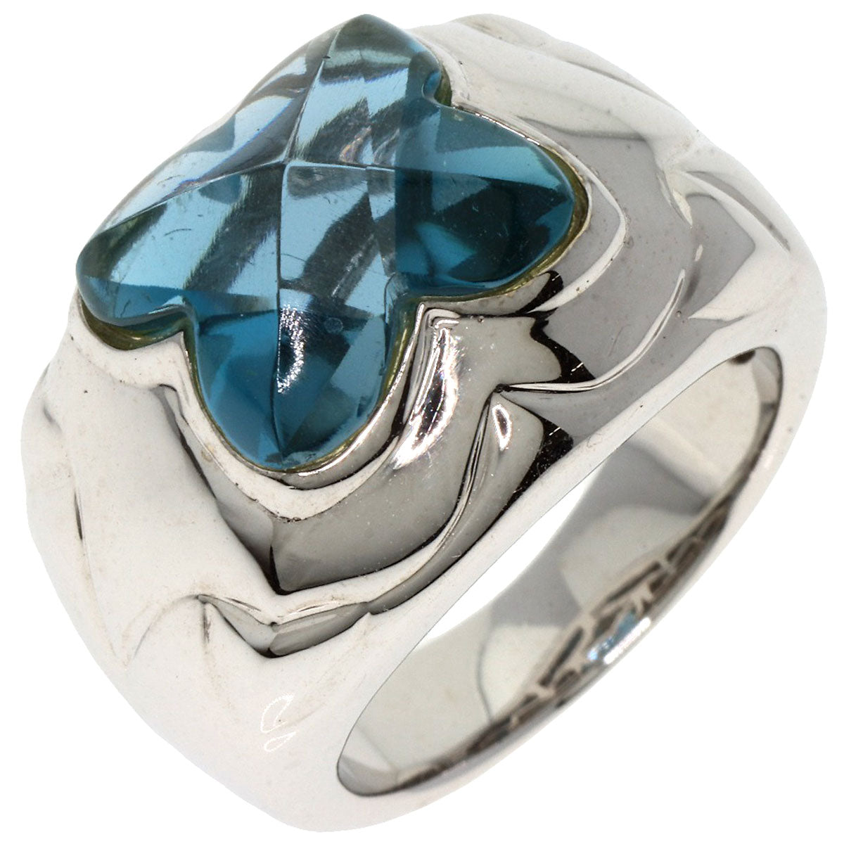 SELECT JEWELRY セレクトジュエリー ブルートパーズ ダイヤモンド リング・指輪 K18WG レディース 中古