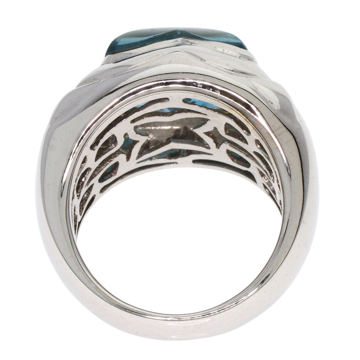 SELECT JEWELRY セレクトジュエリー ブルートパーズ ダイヤモンド リング・指輪 K18WG レディース 中古