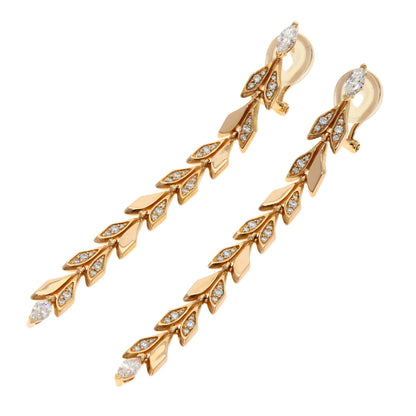 TIFFANY&Co. ティファニー ヴィクトリア ヴァイン ドロップ ダイヤモンド ピアス K18PG レディース 中古