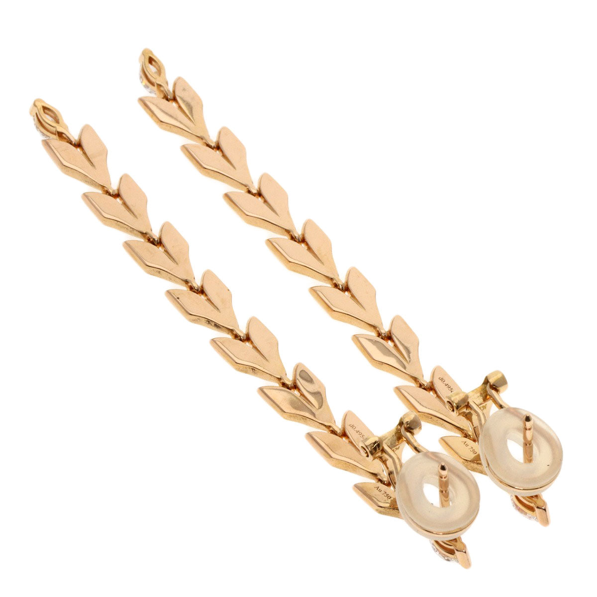 TIFFANY&Co. ティファニー ヴィクトリア ヴァイン ドロップ ダイヤモンド ピアス K18PG レディース 中古