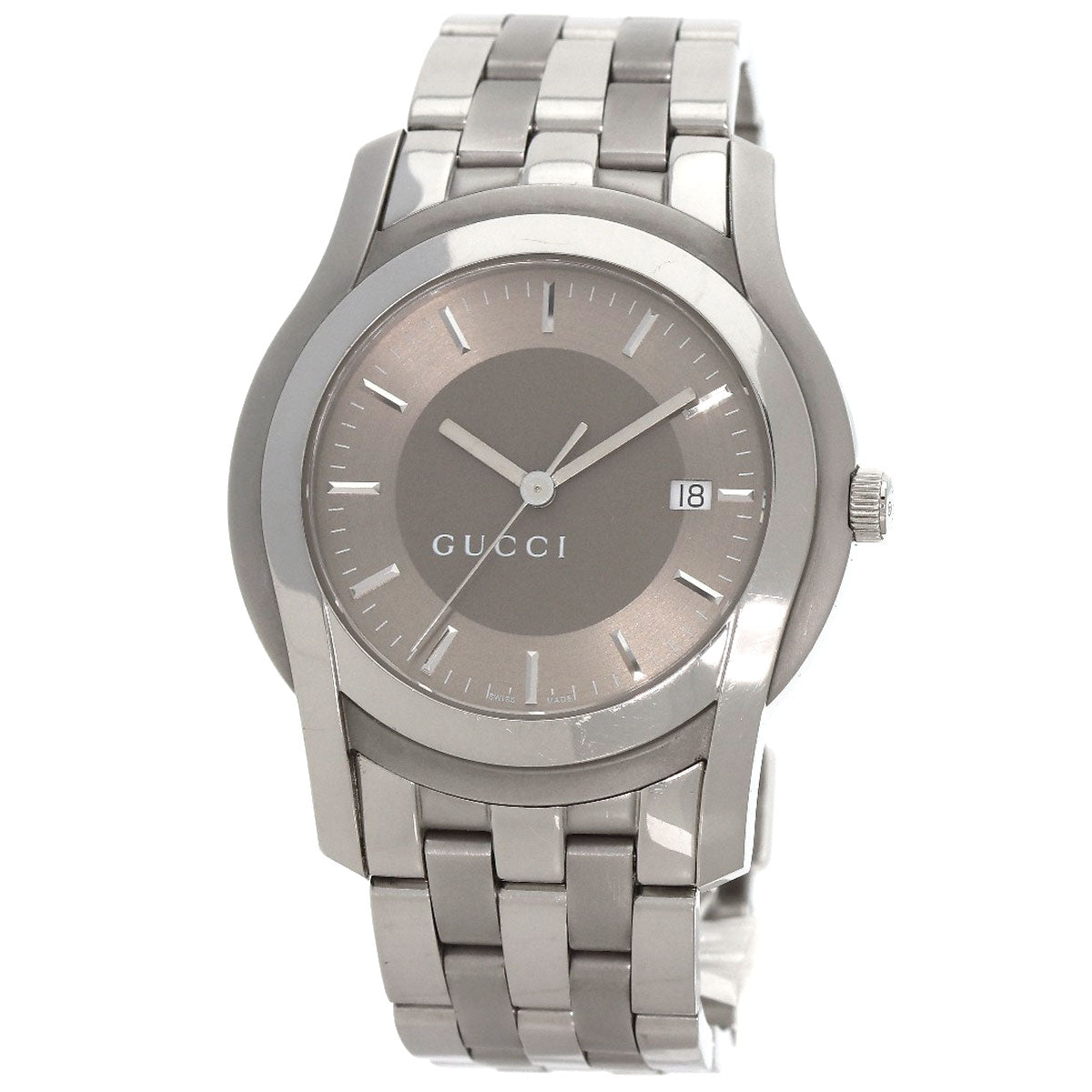 GUCCI グッチ 5500XL ラウンドフェイス 腕時計 SS メンズ 中古