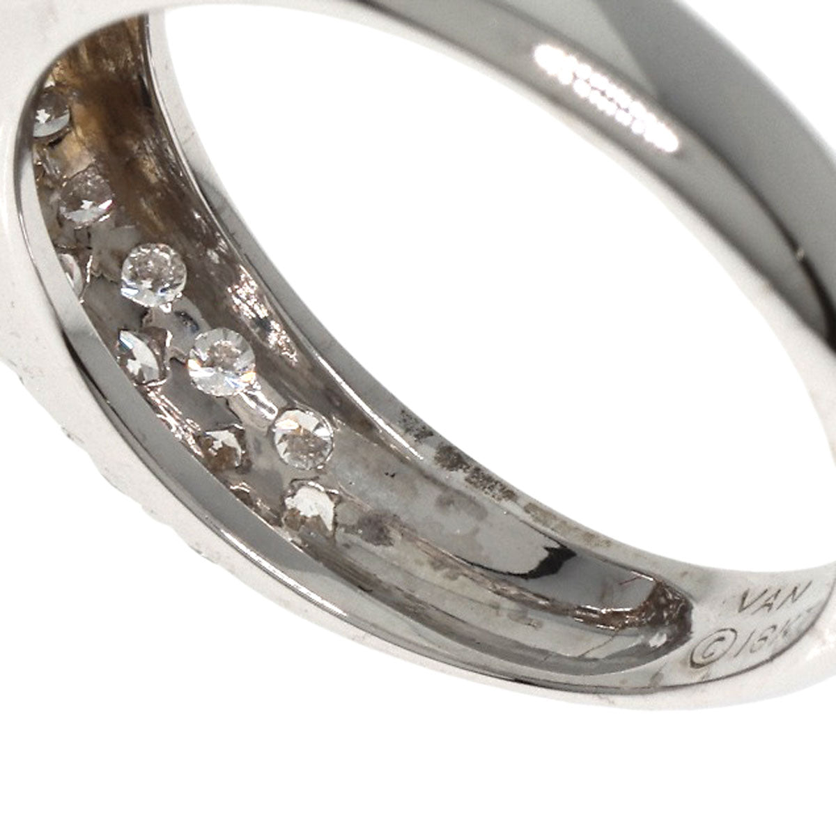Van Cleef & Arpels ヴァンクリーフ＆アーペル パヴェ ダイヤモンド リング・指輪 K18WG レディース 中古