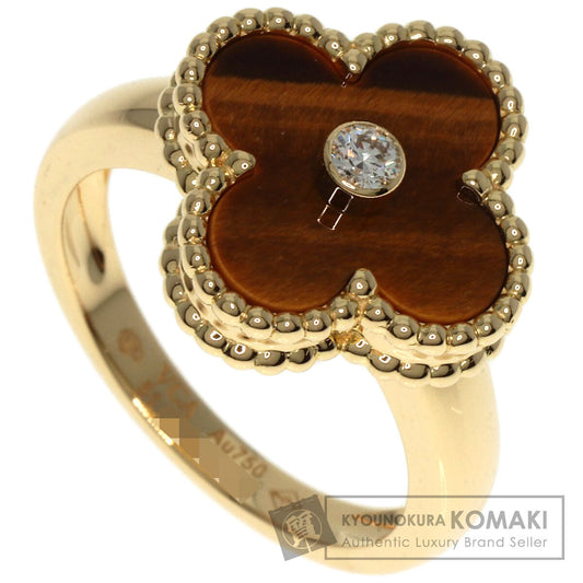 Van Cleef & Arpels ヴァンクリーフ＆アーペル ヴィンテージ アルハンブラ タイガーズアイ #51 リング・指輪 K18YG レディース 中古