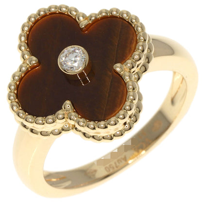 Van Cleef & Arpels ヴァンクリーフ＆アーペル ヴィンテージ アルハンブラ タイガーズアイ #51 リング・指輪 K18YG レディース 中古