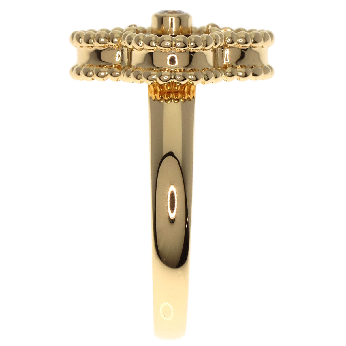 Van Cleef & Arpels ヴァンクリーフ＆アーペル ヴィンテージ アルハンブラ タイガーズアイ #51 リング・指輪 K18YG レディース 中古