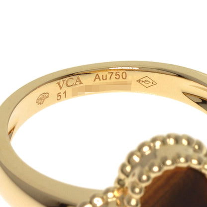 Van Cleef & Arpels ヴァンクリーフ＆アーペル ヴィンテージ アルハンブラ タイガーズアイ #51 リング・指輪 K18YG レディース 中古