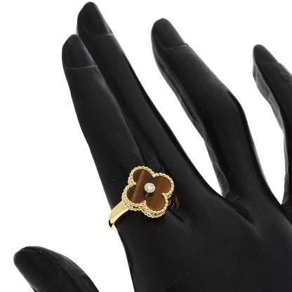 Van Cleef & Arpels ヴァンクリーフ＆アーペル ヴィンテージ アルハンブラ タイガーズアイ #51 リング・指輪 K18YG レディース 中古
