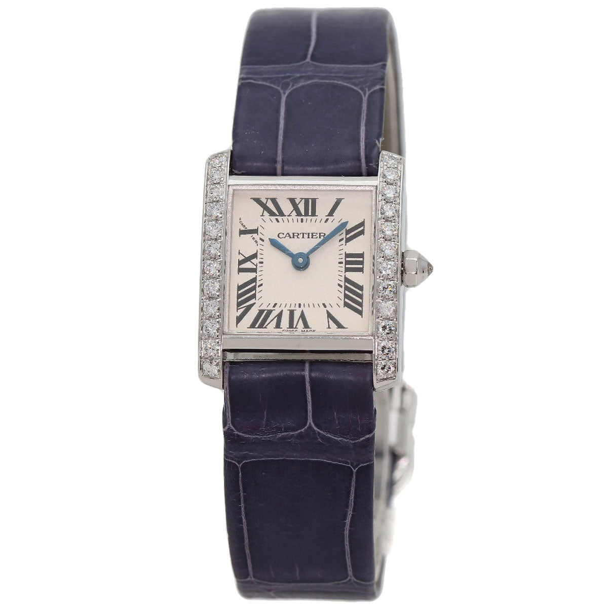 CARTIER カルティエ WE100251 タンクフランセーズ SM サイド ダイヤモンド 腕時計 K18WG レディース 中古