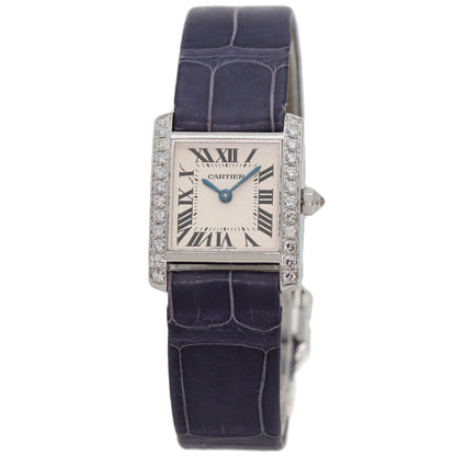 CARTIER カルティエ WE100251 タンクフランセーズ SM サイド ダイヤモンド 腕時計 K18WG レディース 中古