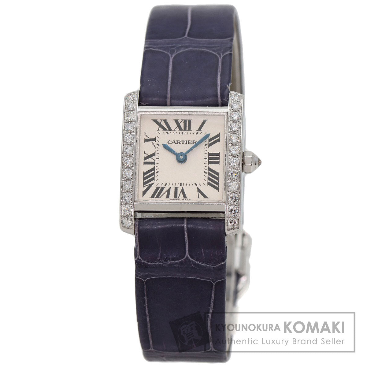 CARTIER カルティエ WE100251 タンクフランセーズ SM サイド ダイヤモンド 腕時計 K18WG レディース 中古