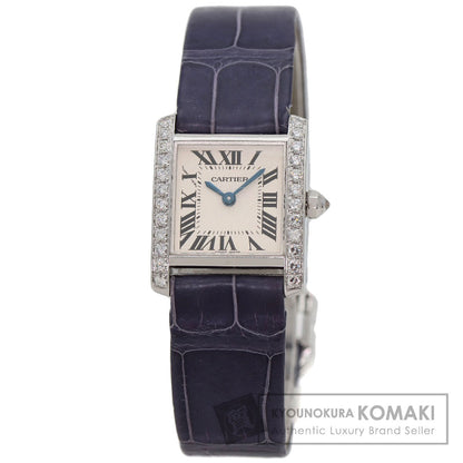CARTIER カルティエ WE100251 タンクフランセーズ SM サイド ダイヤモンド 腕時計 K18WG レディース 中古