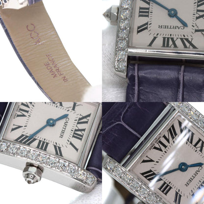 CARTIER カルティエ WE100251 タンクフランセーズ SM サイド ダイヤモンド 腕時計 K18WG レディース 中古