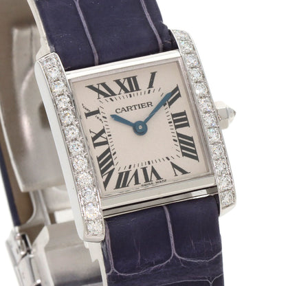 CARTIER カルティエ WE100251 タンクフランセーズ SM サイド ダイヤモンド 腕時計 K18WG レディース 中古