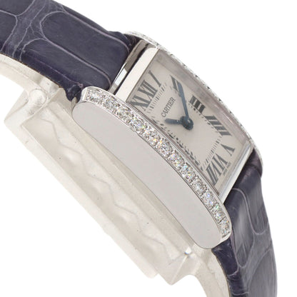 CARTIER カルティエ WE100251 タンクフランセーズ SM サイド ダイヤモンド 腕時計 K18WG レディース 中古