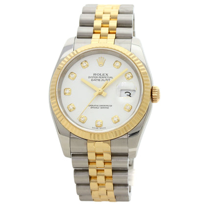 ROLEX ロレックス 116233G デイトジャスト 10P ダイヤモンド 腕時計 SS メンズ 中古