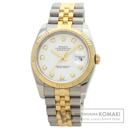 ROLEX ロレックス 116233G デイトジャスト 10P ダイヤモンド 腕時計 SS メンズ 中古