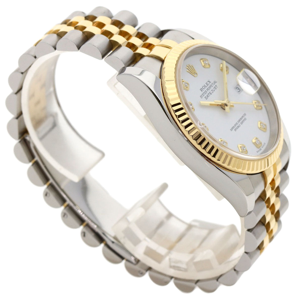 ROLEX ロレックス 116233G デイトジャスト 10P ダイヤモンド 腕時計 SS メンズ 中古