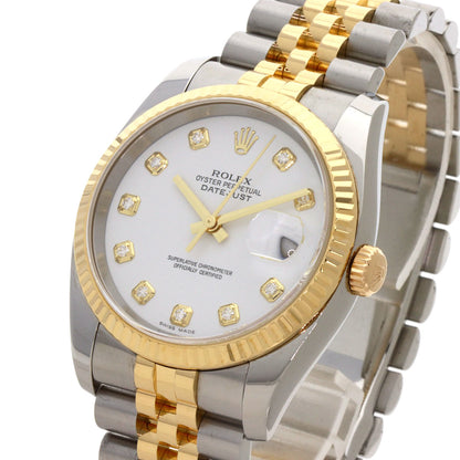ROLEX ロレックス 116233G デイトジャスト 10P ダイヤモンド 腕時計 SS メンズ 中古