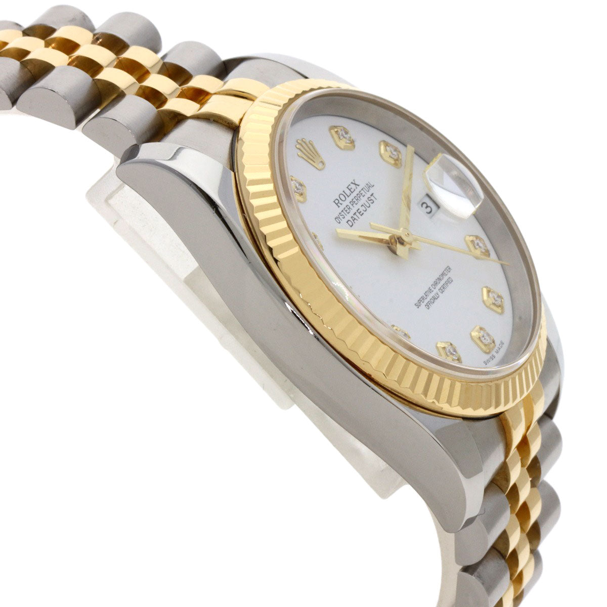 ROLEX ロレックス 116233G デイトジャスト 10P ダイヤモンド 腕時計 SS メンズ 中古