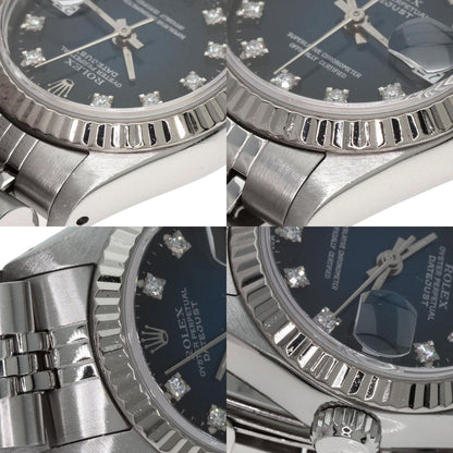 ROLEX ロレックス 69174G デイトジャスト 10P ダイヤモンド ブルーグラデーション 腕時計 SS レディース 中古