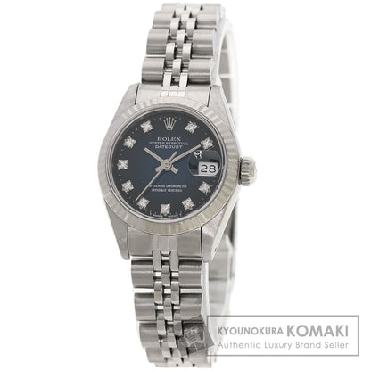 ROLEX ロレックス 69174G デイトジャスト 10P ダイヤモンド ブルーグラデーション 腕時計 SS レディース 中古