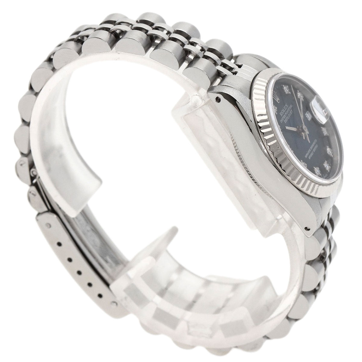 ROLEX ロレックス 69174G デイトジャスト 10P ダイヤモンド ブルーグラデーション 腕時計 SS レディース 中古