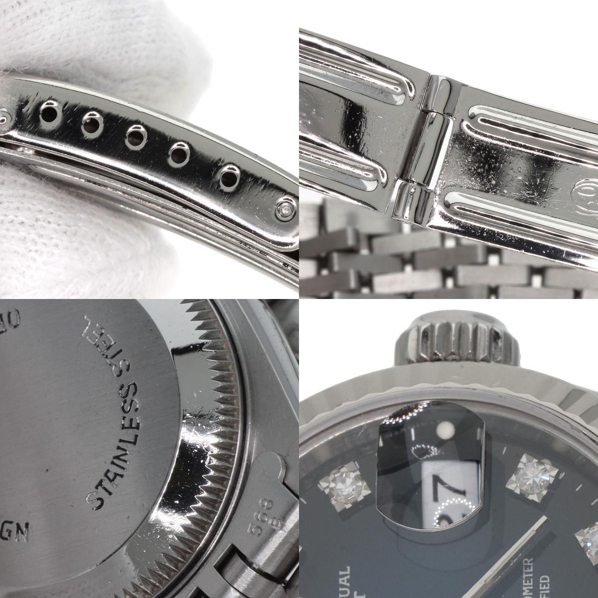 ROLEX ロレックス 69174G デイトジャスト 10P ダイヤモンド ブルーグラデーション 腕時計 SS レディース 中古