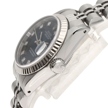 ROLEX ロレックス 69174G デイトジャスト 10P ダイヤモンド ブルーグラデーション 腕時計 SS レディース 中古