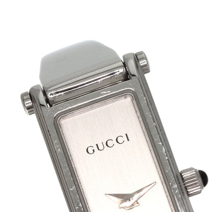 GUCCI グッチ 1500L スクエアフェイス バングル 腕時計 SS レディース 中古
