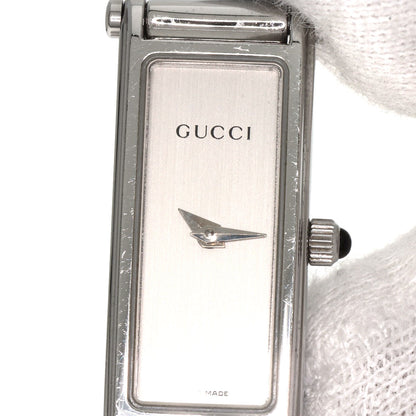 GUCCI グッチ 1500L スクエアフェイス バングル 腕時計 SS レディース 中古