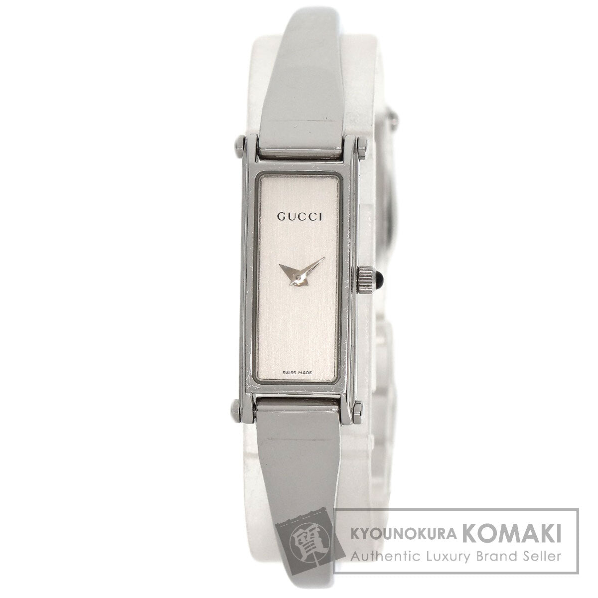 GUCCI グッチ 1500L スクエアフェイス バングル 腕時計 SS レディース 中古