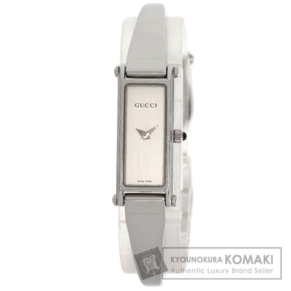 GUCCI グッチ 1500L スクエアフェイス バングル 腕時計 SS レディース 中古
