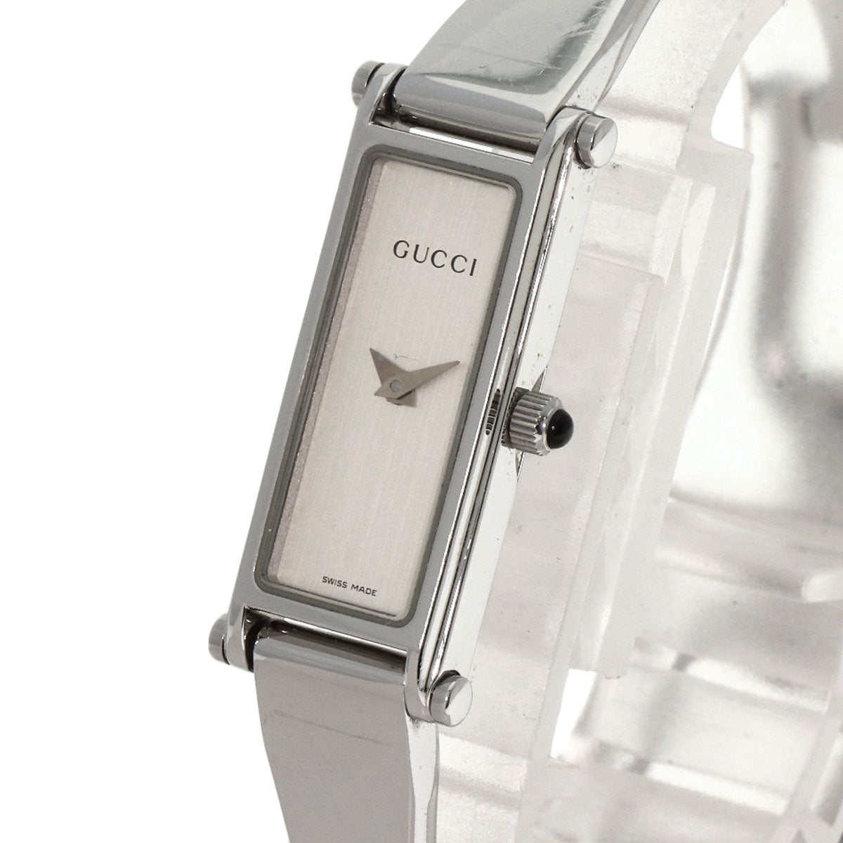 GUCCI グッチ 1500L スクエアフェイス バングル 腕時計 SS レディース 中古