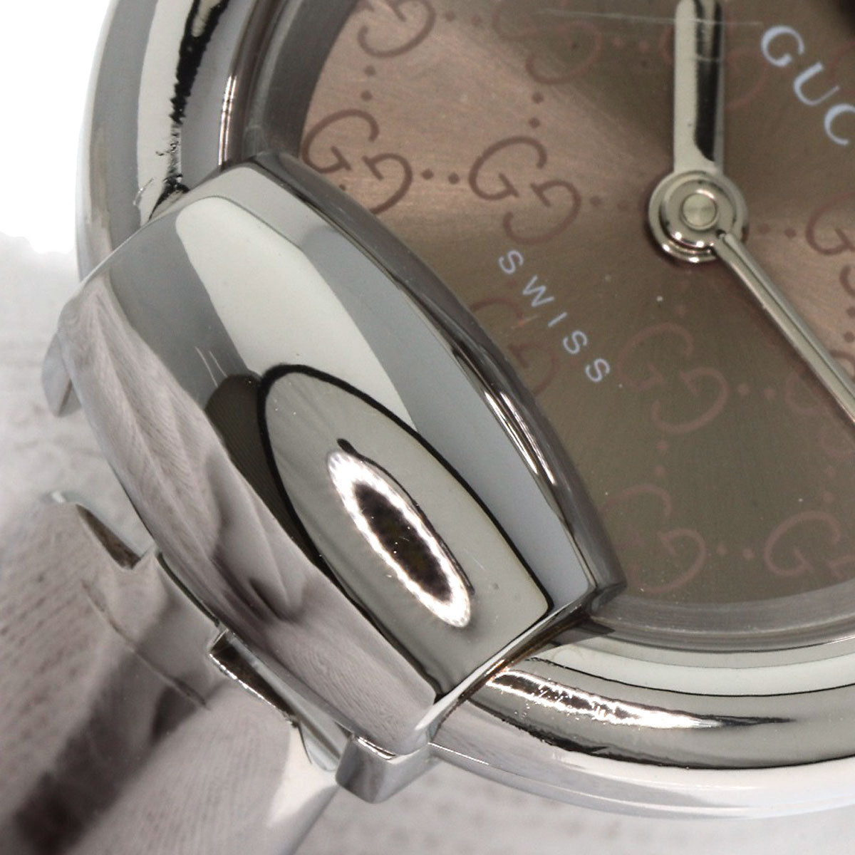 GUCCI グッチ 1400L GG ラウンドフェイス バングル 腕時計 SS レディース 中古