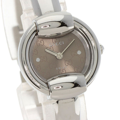GUCCI グッチ 1400L GG ラウンドフェイス バングル 腕時計 SS レディース 中古