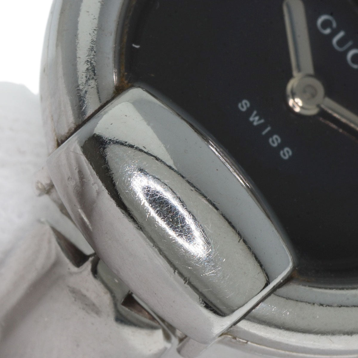 GUCCI グッチ 1400L ラウンドフェイス バングル 腕時計 SS レディース 中古