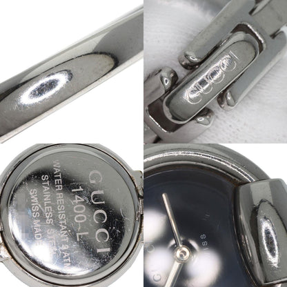GUCCI グッチ 1400L ラウンドフェイス バングル 腕時計 SS レディース 中古