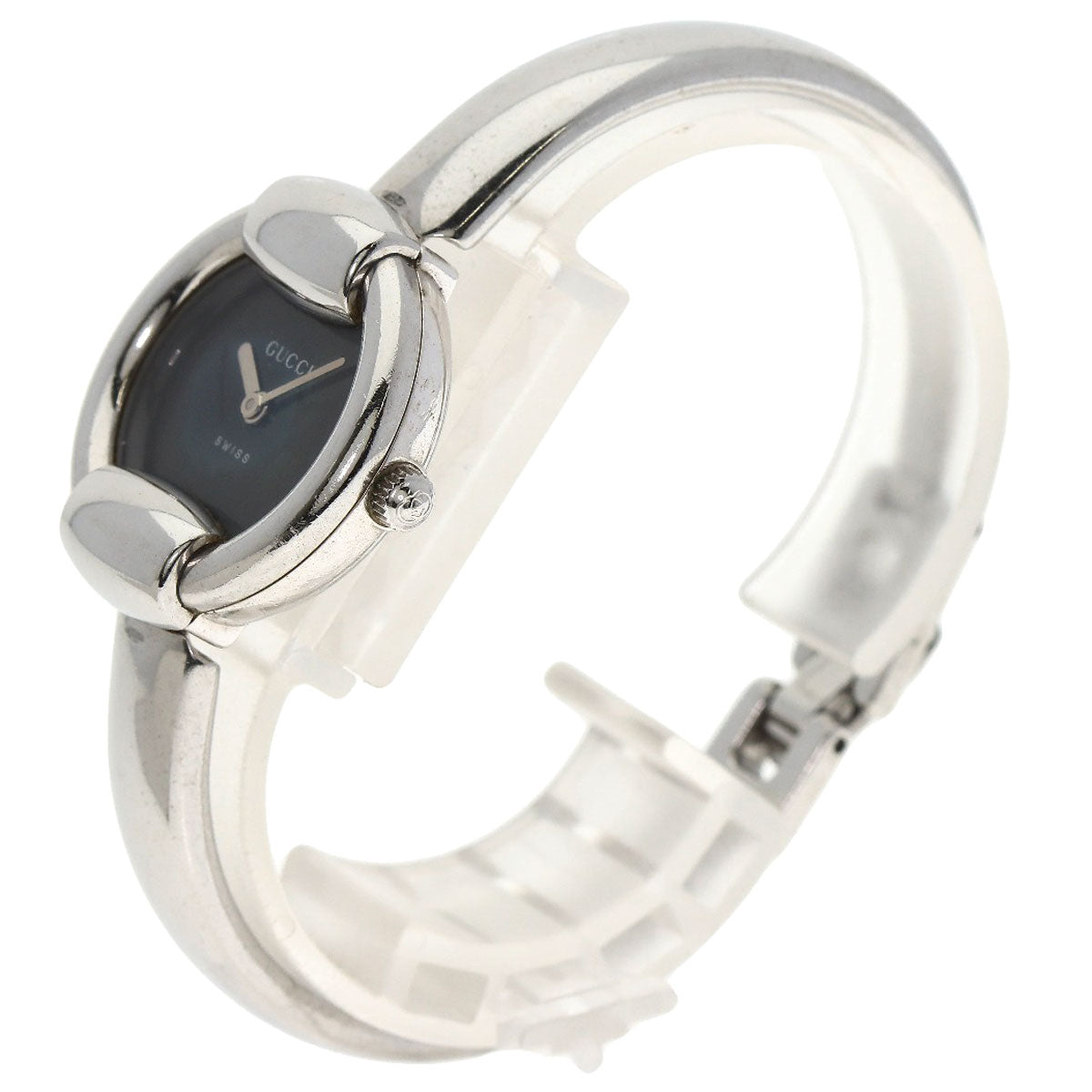 GUCCI グッチ 1400L ラウンドフェイス バングル 腕時計 SS レディース 中古