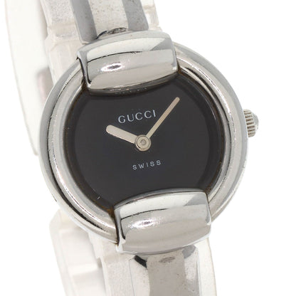 GUCCI グッチ 1400L ラウンドフェイス バングル 腕時計 SS レディース 中古