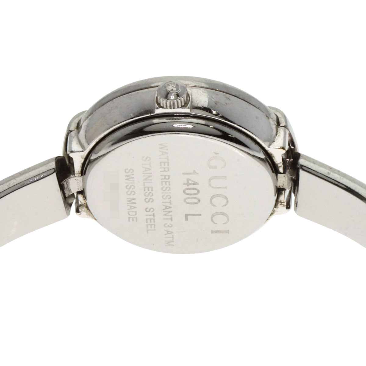 GUCCI グッチ 1400L ラウンドフェイス バングル 腕時計 SS レディース 中古