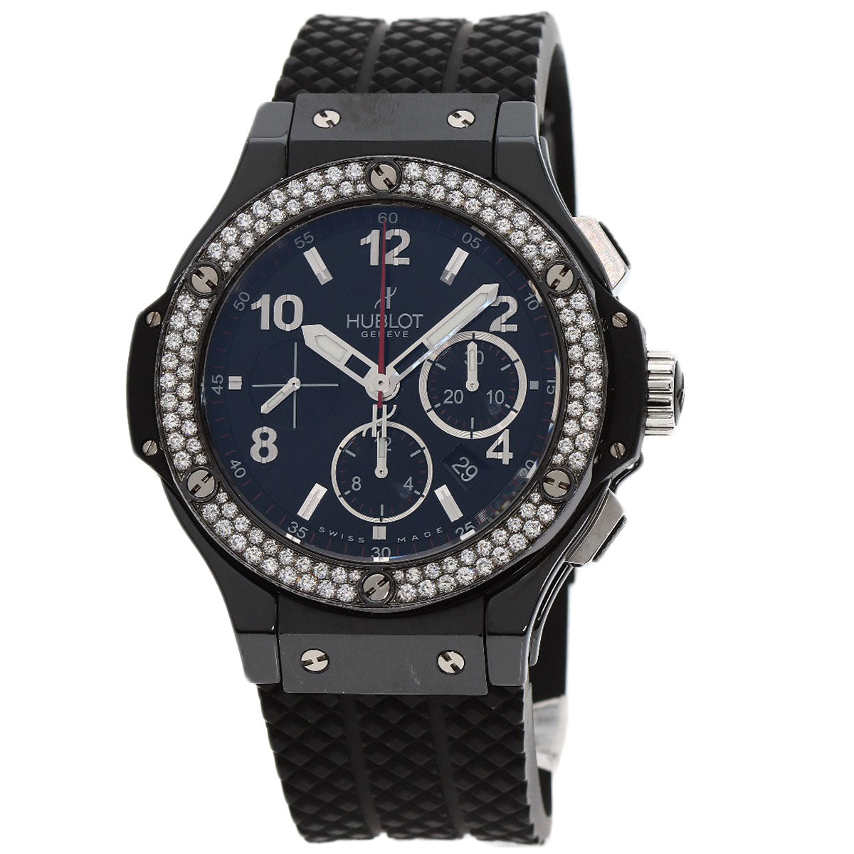 HUBLOT ウブロ 301.CV.130.RX.114 ビッグバン ブラックマジック ダイヤモンド 腕時計 チタンセラミック メンズ 中古