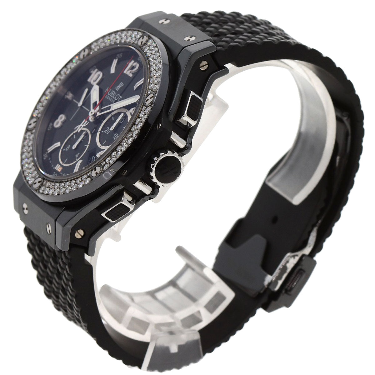 HUBLOT ウブロ 301.CV.130.RX.114 ビッグバン ブラックマジック ダイヤモンド 腕時計 チタンセラミック メンズ 中古