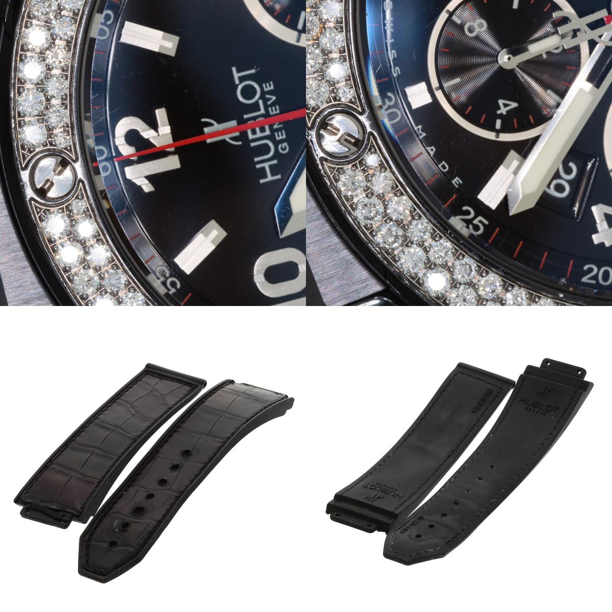 HUBLOT ウブロ 301.CV.130.RX.114 ビッグバン ブラックマジック ダイヤモンド 腕時計 チタンセラミック メンズ 中古