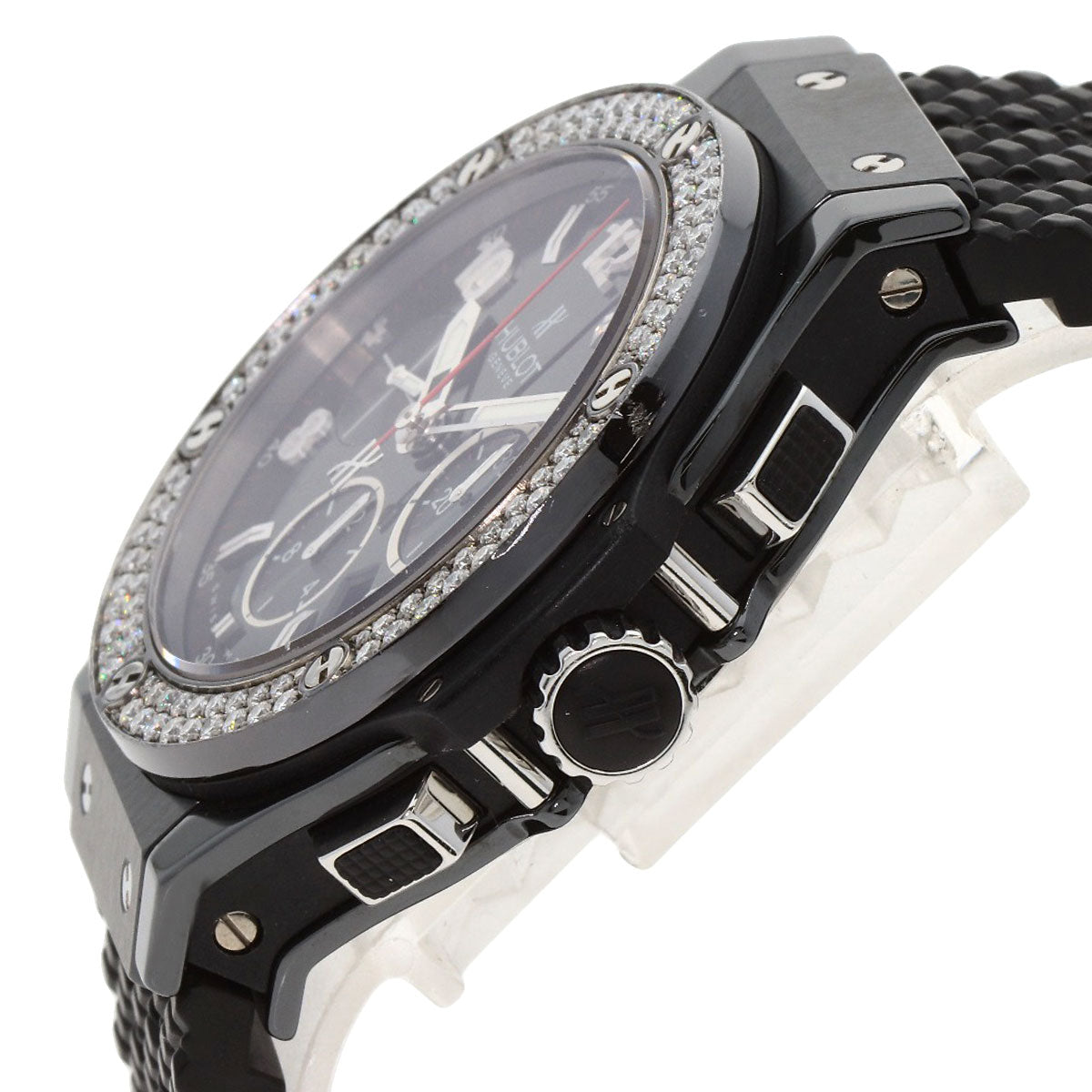 HUBLOT ウブロ 301.CV.130.RX.114 ビッグバン ブラックマジック ダイヤモンド 腕時計 チタンセラミック メンズ 中古