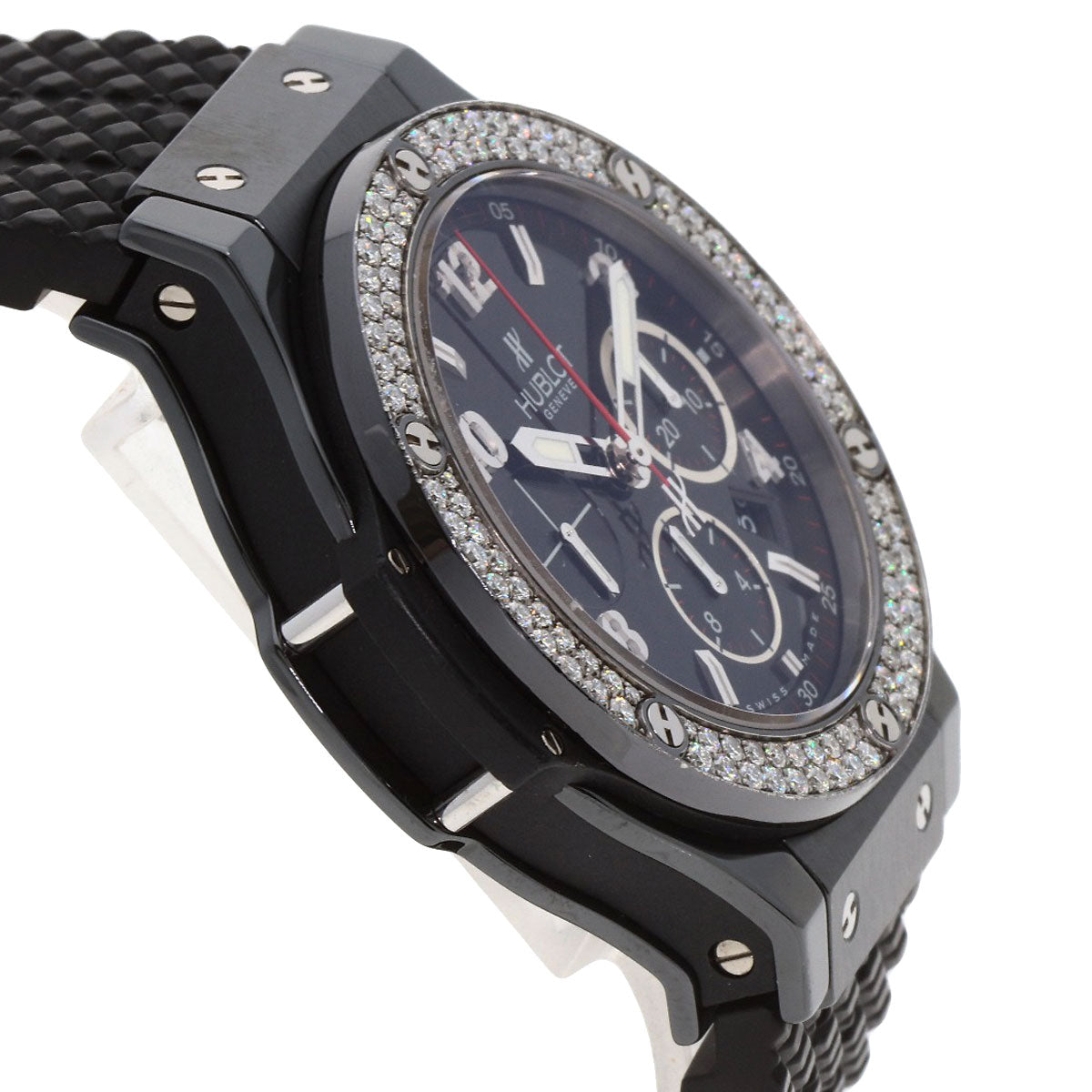HUBLOT ウブロ 301.CV.130.RX.114 ビッグバン ブラックマジック ダイヤモンド 腕時計 チタンセラミック メンズ 中古