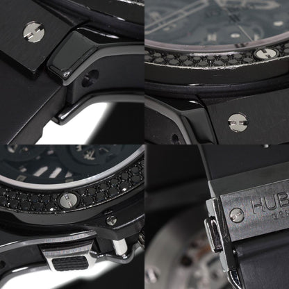 HUBLOT ウブロ 310.CV.1110.RX.1110 アエロバン オールブラック クロノグラフ ブラックダイヤモンドベゼル 腕時計 セラミック メンズ 中古