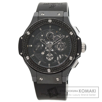 HUBLOT ウブロ 310.CV.1110.RX.1110 アエロバン オールブラック クロノグラフ ブラックダイヤモンドベゼル 腕時計 セラミック メンズ 中古