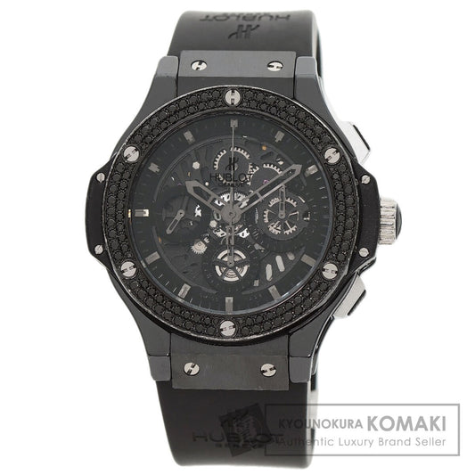 HUBLOT ウブロ 310.CV.1110.RX.1110 アエロバン オールブラック クロノグラフ ブラックダイヤモンドベゼル 腕時計 セラミック メンズ 中古